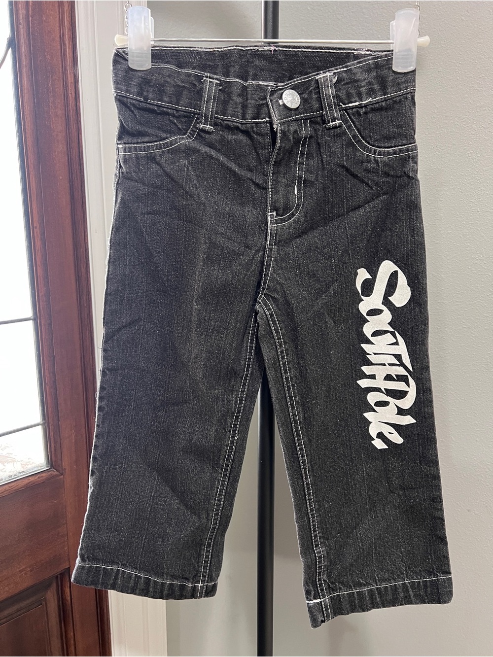 VTG Southpole Toddler Black Denim Skater Pants 3T Contrast Stitch Y2K